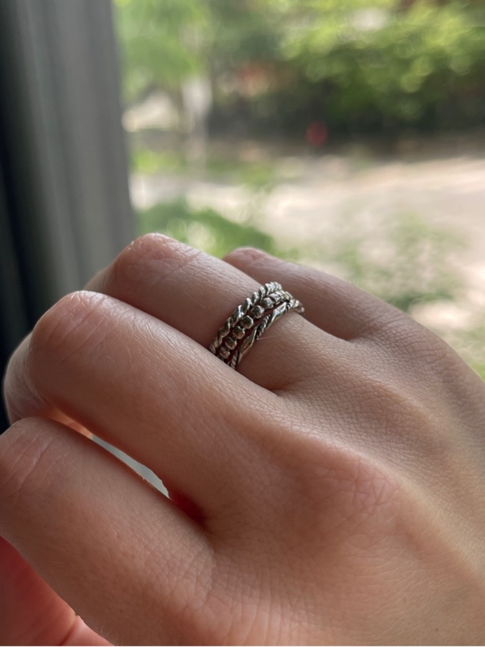Sterling Silver Twisted Stackable Rings - Silver - Picture 2 of 4